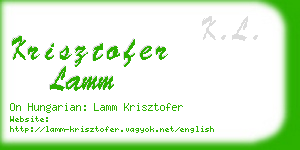 krisztofer lamm business card